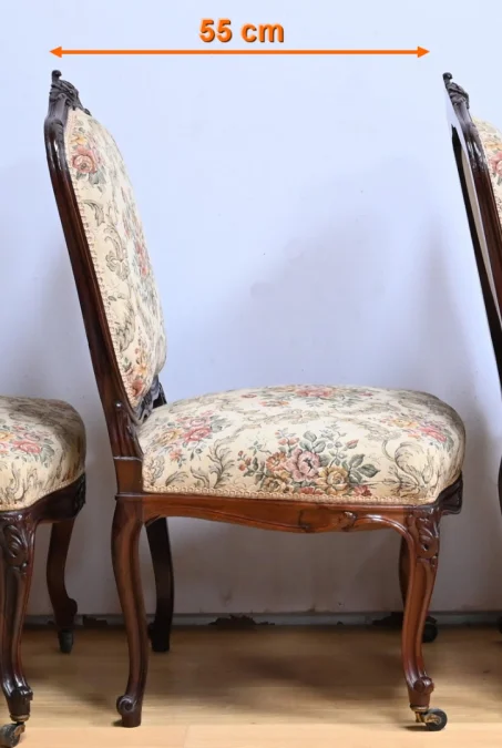 Suite de 4 Chaises en Palissandre, style Louis XV, époque Napoléon III – Milieu XIXe
