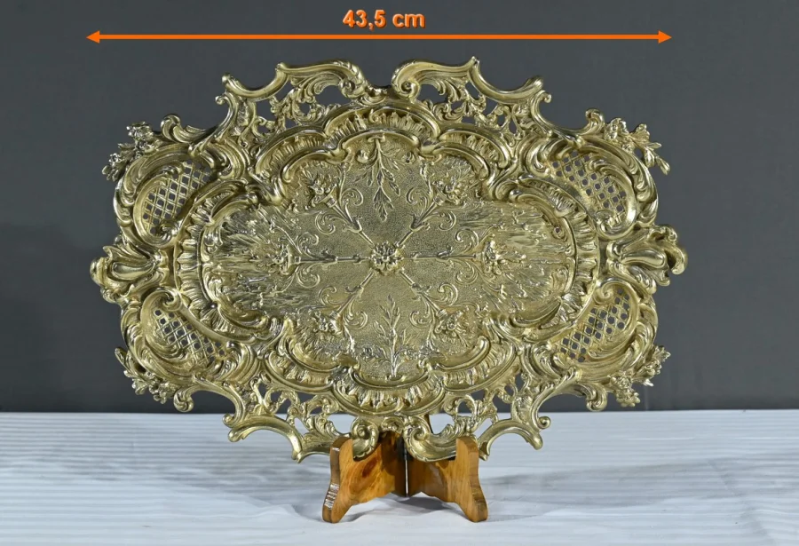 Plateau Milieu de Table en Bronze, style Rocaille – Fin XIXe