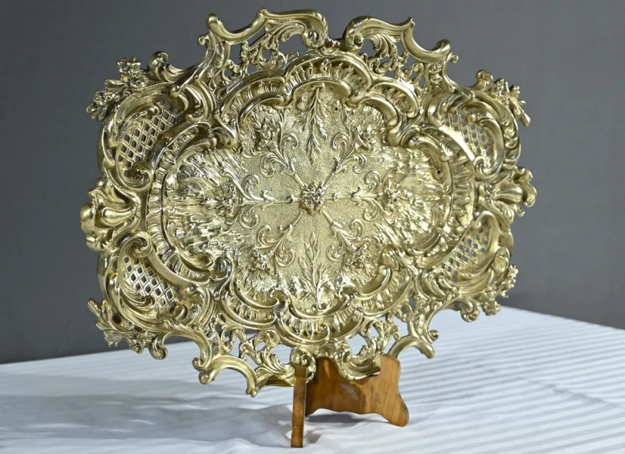 Plateau Milieu de Table en Bronze, style Rocaille – Fin XIXe