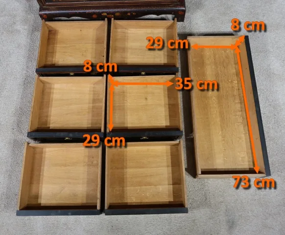 Cabinet Chinois en Bois laqué et Bois peint - Début XXe