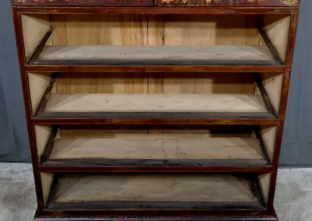 Cabinet Chinois en Bois laqué et Bois peint - Début XXe