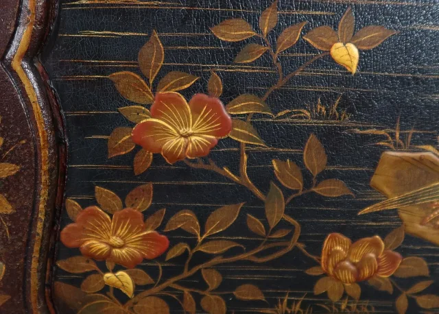 Cabinet Chinois en Bois laqué et Bois peint - Début XXe