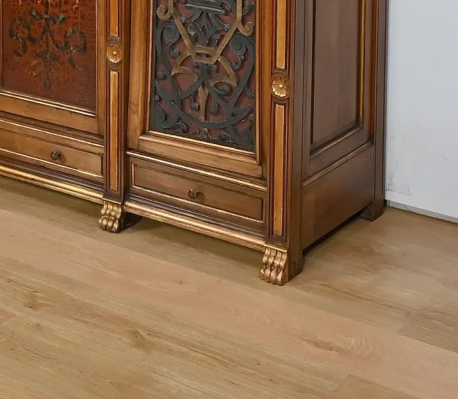 Rares Cabinet de Travail et Bureau en Noyer, Renaissance Italienne - 1900
