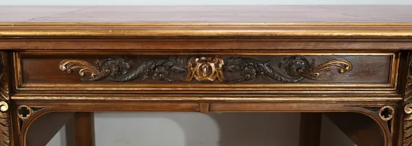 Rares Cabinet de Travail et Bureau en Noyer, Renaissance Italienne - 1900