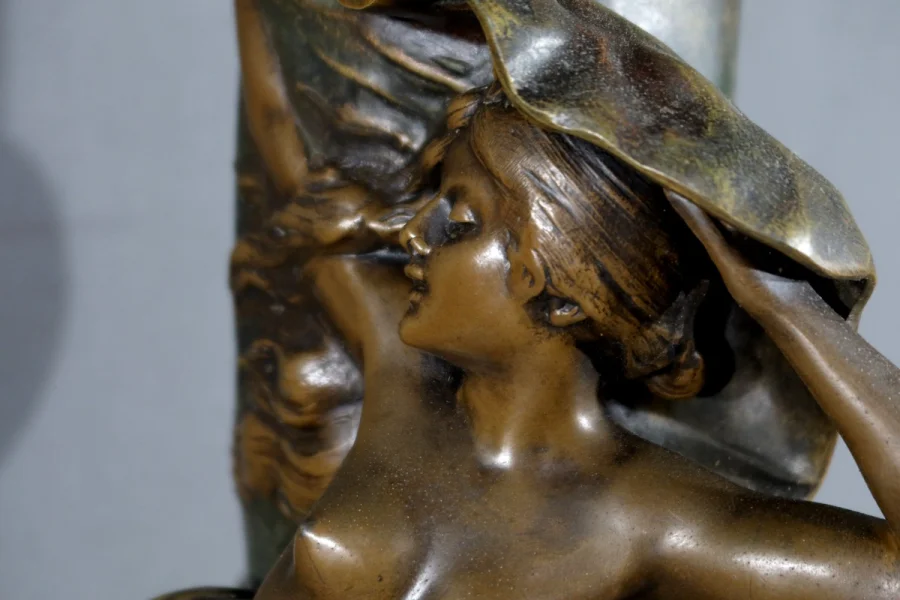 PAIR OF SPELTER VASES signed L. MOREAU