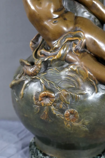 PAIR OF SPELTER VASES signed L. MOREAU