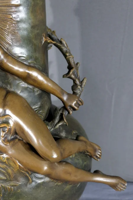 PAIR OF SPELTER VASES signed L. MOREAU