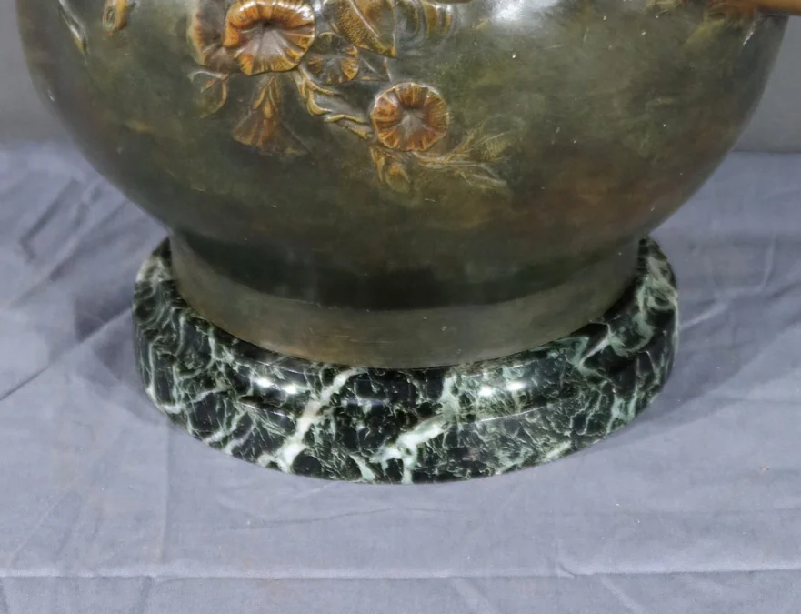 PAIR OF SPELTER VASES signed L. MOREAU