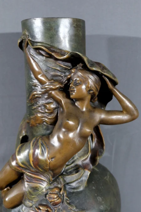 PAIR OF SPELTER VASES signed L. MOREAU