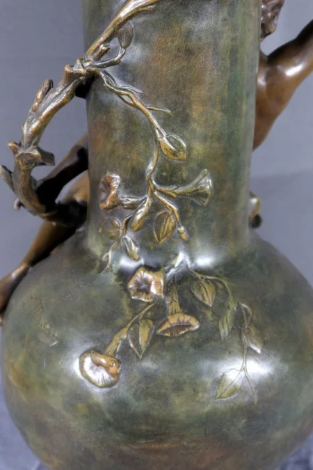 PAIR OF SPELTER VASES signed L. MOREAU