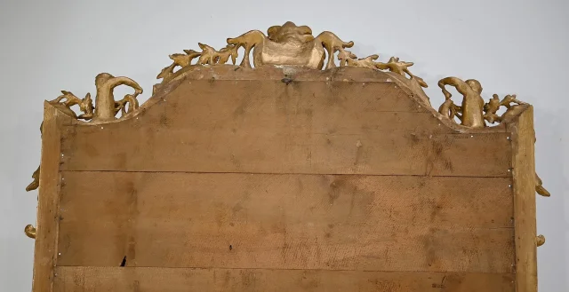Important Miroir en Bois Doré, style Louis XIV / Louis XV, époque Napoléon III – Milieu XIXe