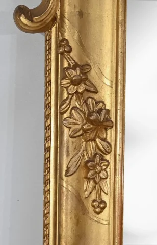 Important Miroir en Bois Doré, style Louis XIV / Louis XV, époque Napoléon III – Milieu XIXe