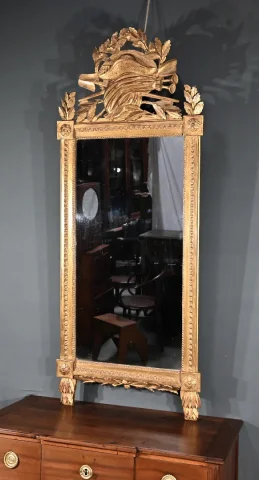 Important Miroir en Bois Doré, époque Louis XV – 1768