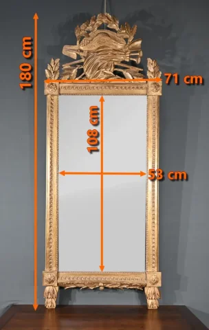 Important Miroir en Bois Doré, époque Louis XV – 1768