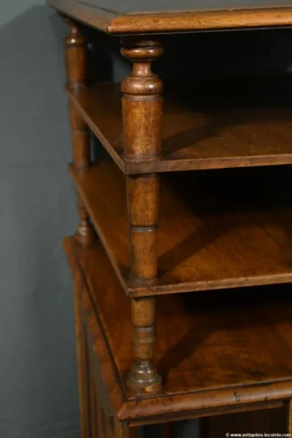 Bibliothèque Tournante en Noyer, estampillée G.Lancelin – 1900