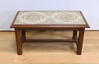 Table Basse Danoise en Chêne et Céramique – 1950