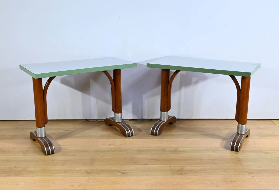Tables de Bistro en Stratifié et Hêtre – 1950