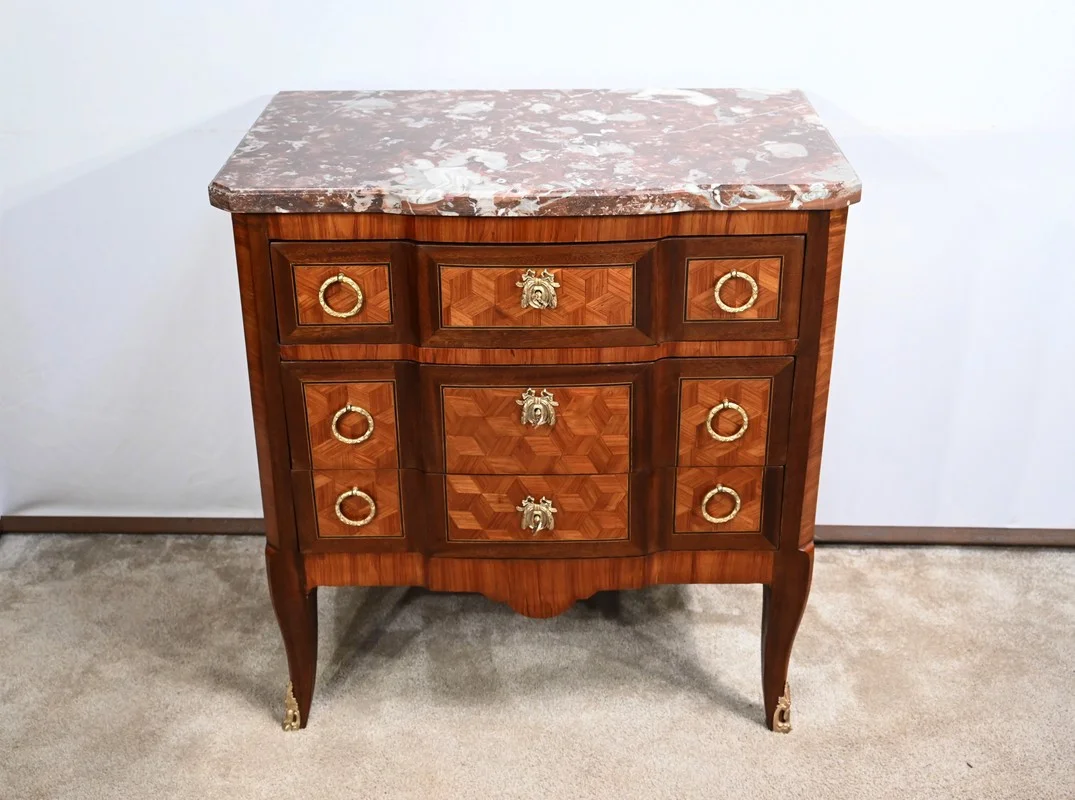 FRENCH TRANSITION STYLE CHEST OF DRAWERS