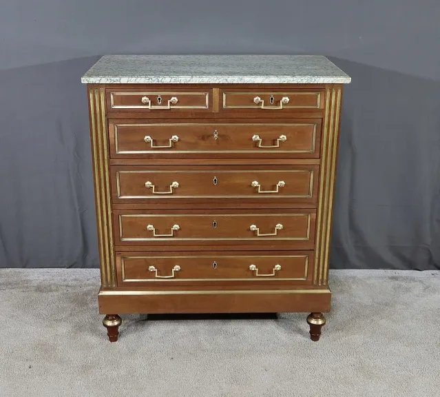 Commode Chiffonnière en Acajou, style Louis XVI – Milieu XXe