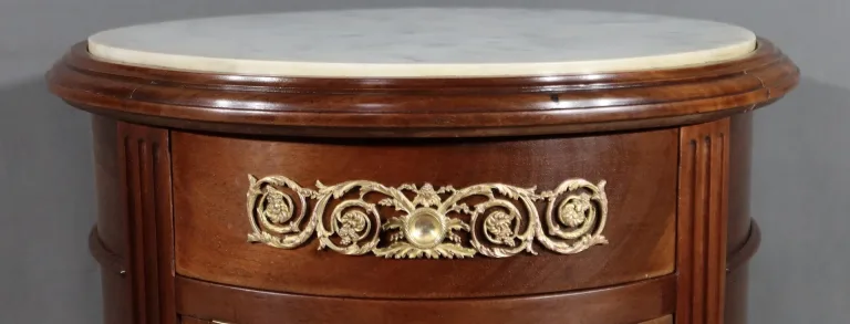 Petite Table Tambour en Acajou, style Louis XVI – Fin XIXe