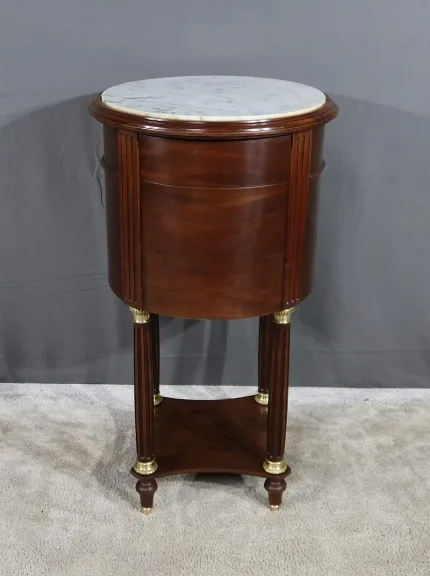 Petite Table Tambour en Acajou, style Louis XVI – Fin XIXe