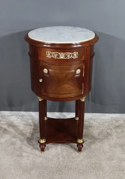 Petite Table Tambour en Acajou, style Louis XVI – Fin XIXe