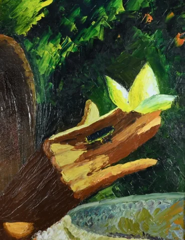Importante Huile sur Toile « La Tahitienne », signée Morillon – 1985