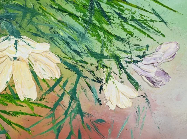 Huile sur Panneau « Fleurs Sauvages », de I. Kitter Ferrus – Milieu XXe