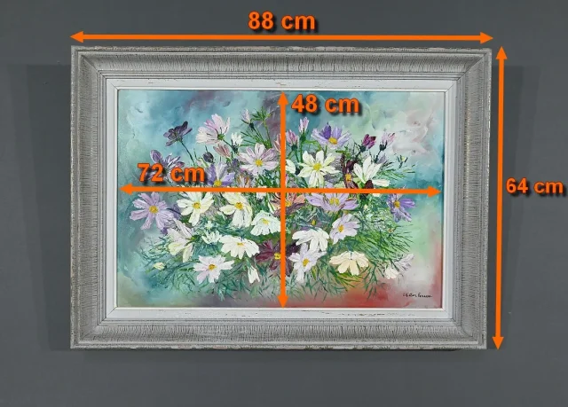 Huile sur Panneau « Fleurs Sauvages », de I. Kitter Ferrus – Milieu XXe