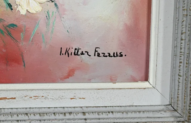 Huile sur Panneau « Fleurs Sauvages », de I. Kitter Ferrus – Milieu XXe