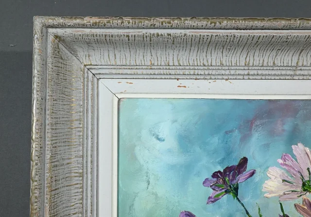 Huile sur Panneau « Fleurs Sauvages », de I. Kitter Ferrus – Milieu XXe