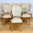 Suite de 6 Chaises en Hêtre et Simili Cuir – 1960