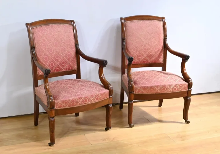 PAAR FRANSE RESTAURATIE PERIODE FAUTEUILSTOELEN