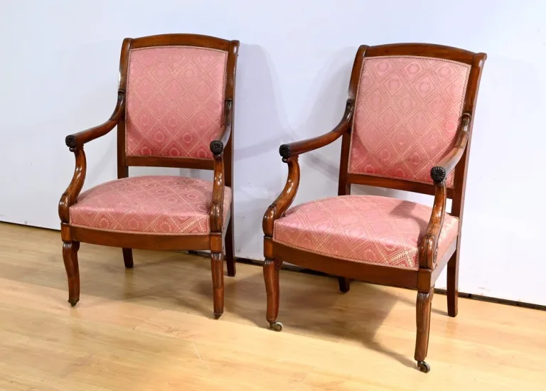 PAAR FRANSE RESTAURATIE PERIODE FAUTEUILSTOELEN