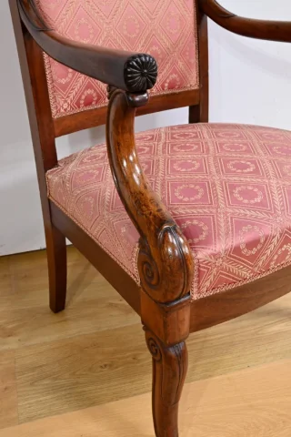 Paire de Fauteuils en Acajou, époque Restauration – Début XIXe