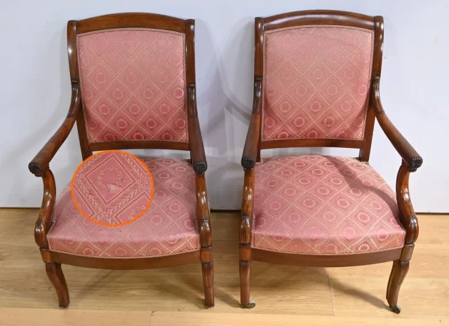 Paire de Fauteuils en Acajou, époque Restauration – Début XIXe