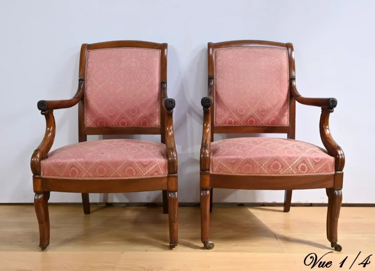 PAAR FRANSE RESTAURATIE PERIODE FAUTEUILSTOELEN