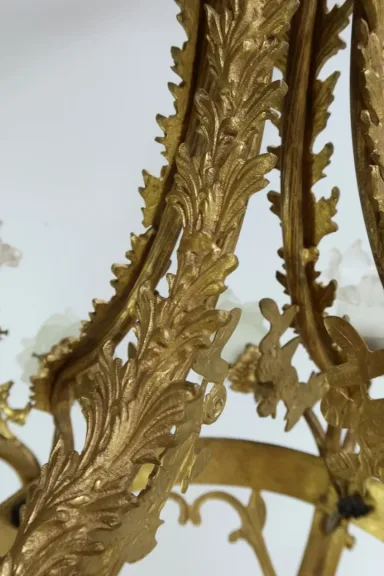 Lustre à 12 Lumières en Bronze Doré, style Napoléon III – Fin XIXe