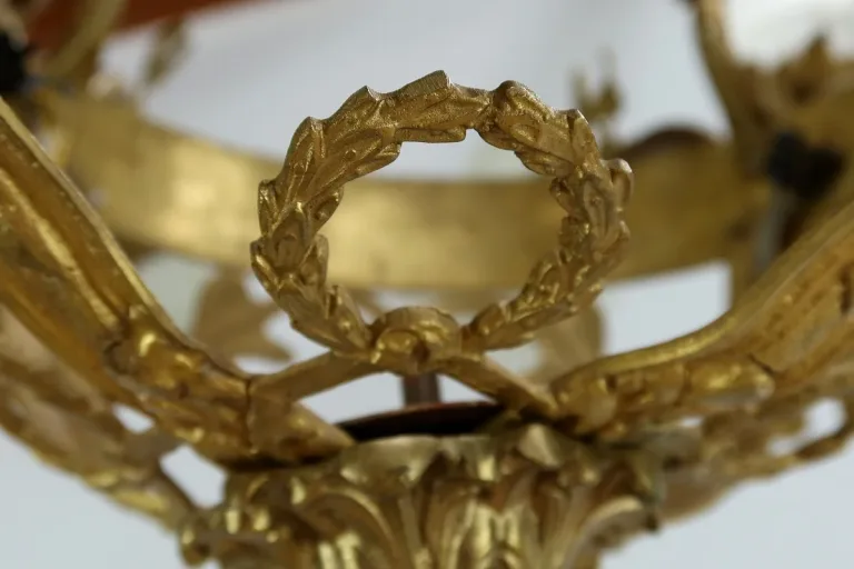 Lustre à 12 Lumières en Bronze Doré, style Napoléon III – Fin XIXe