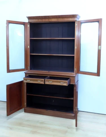 Bibliothèque Deux-Corps en Acajou, époque Victorienne, Angleterre – Milieu XIXe