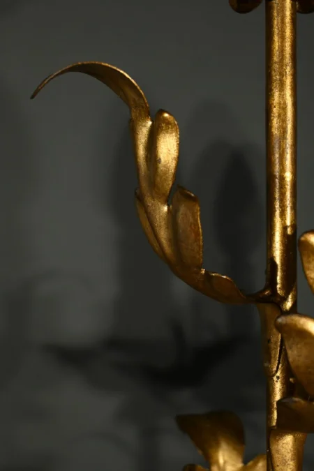 Nubien Porte-Torchère en Bois Peint – Milieu XXe