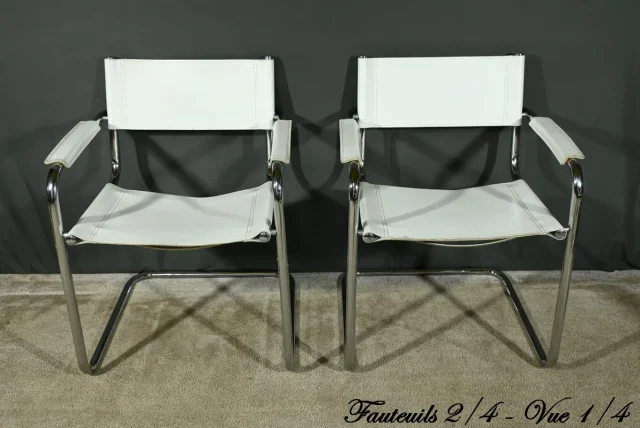 Fauteuils S33 en Cuir, attribués à M.Stam pour Fasem, Italie – 1970