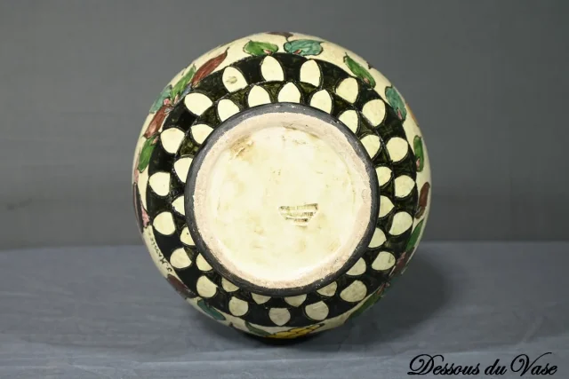 Vase en Faïence Polychrome, signé J.Massier, Vallauris – Début XXe