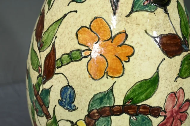 Vase en Faïence Polychrome, signé J.Massier, Vallauris – Début XXe