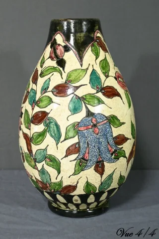 Vase en Faïence Polychrome, signé J.Massier, Vallauris – Début XXe
