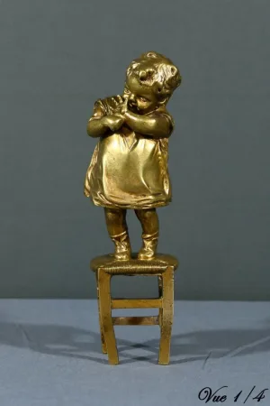 GILT BRONZE SCULPTURE after J. CLARA