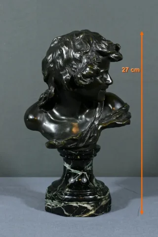 Bronze « Enfant Rieur », signé A.Injalbert – Fin XIXe