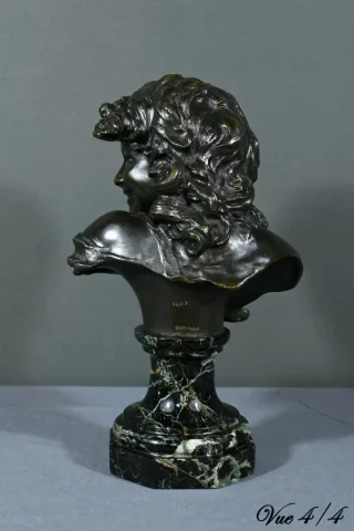 Bronze « Enfant Rieur », signé A.Injalbert – Fin XIXe