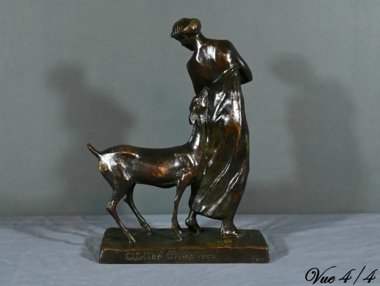 Bronze  "La Femme au Faon", Atelier Primavera – 1930