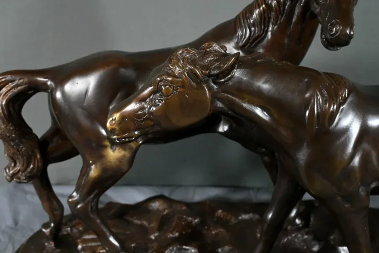 Bronze « Chevaux Arabes », d’après P-J. Mène – Début XXe